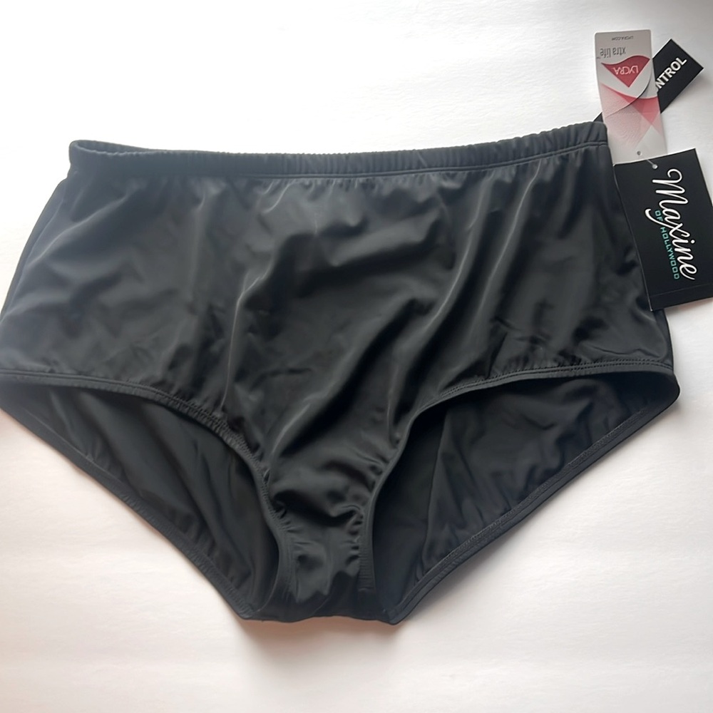 Maxine of Hollywood woman’s black‎ tummy control  plus size bikini bottom 16W